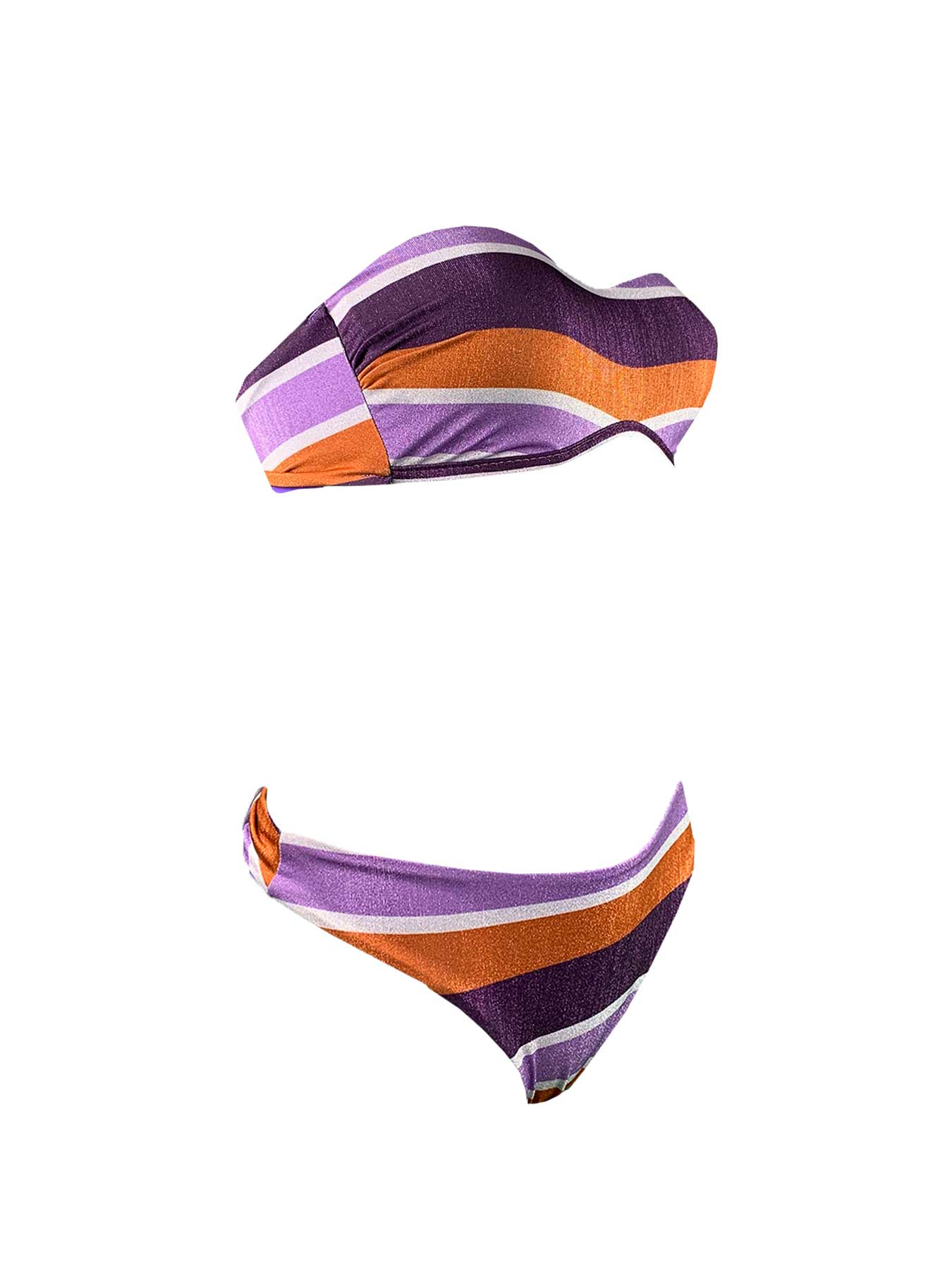 Bikini Balconcino Righe lurex Contatti Beachwear