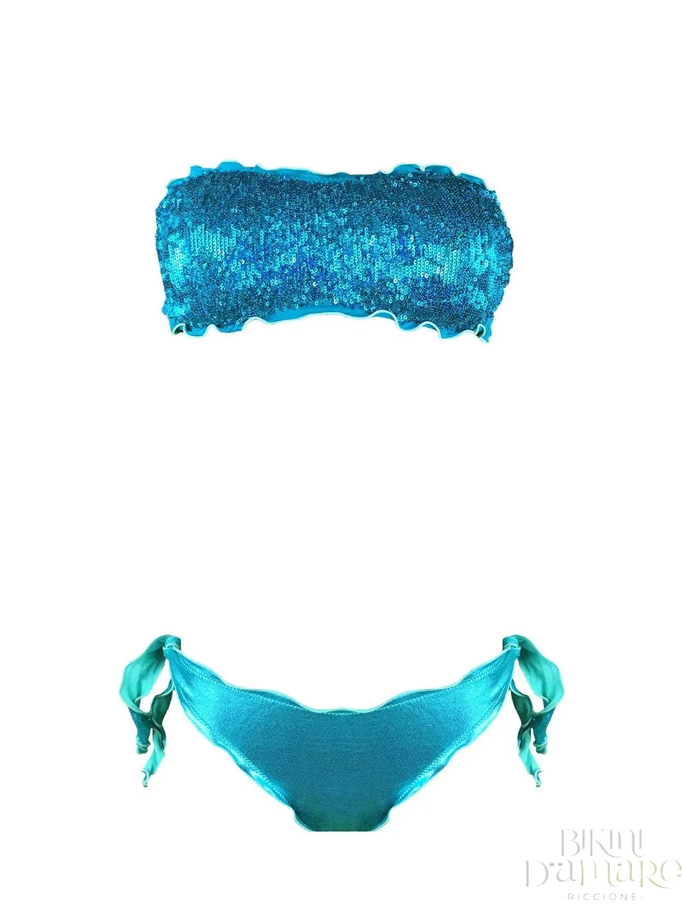 Bikini Fascia Paillettes Prillo Con Slip Laminato