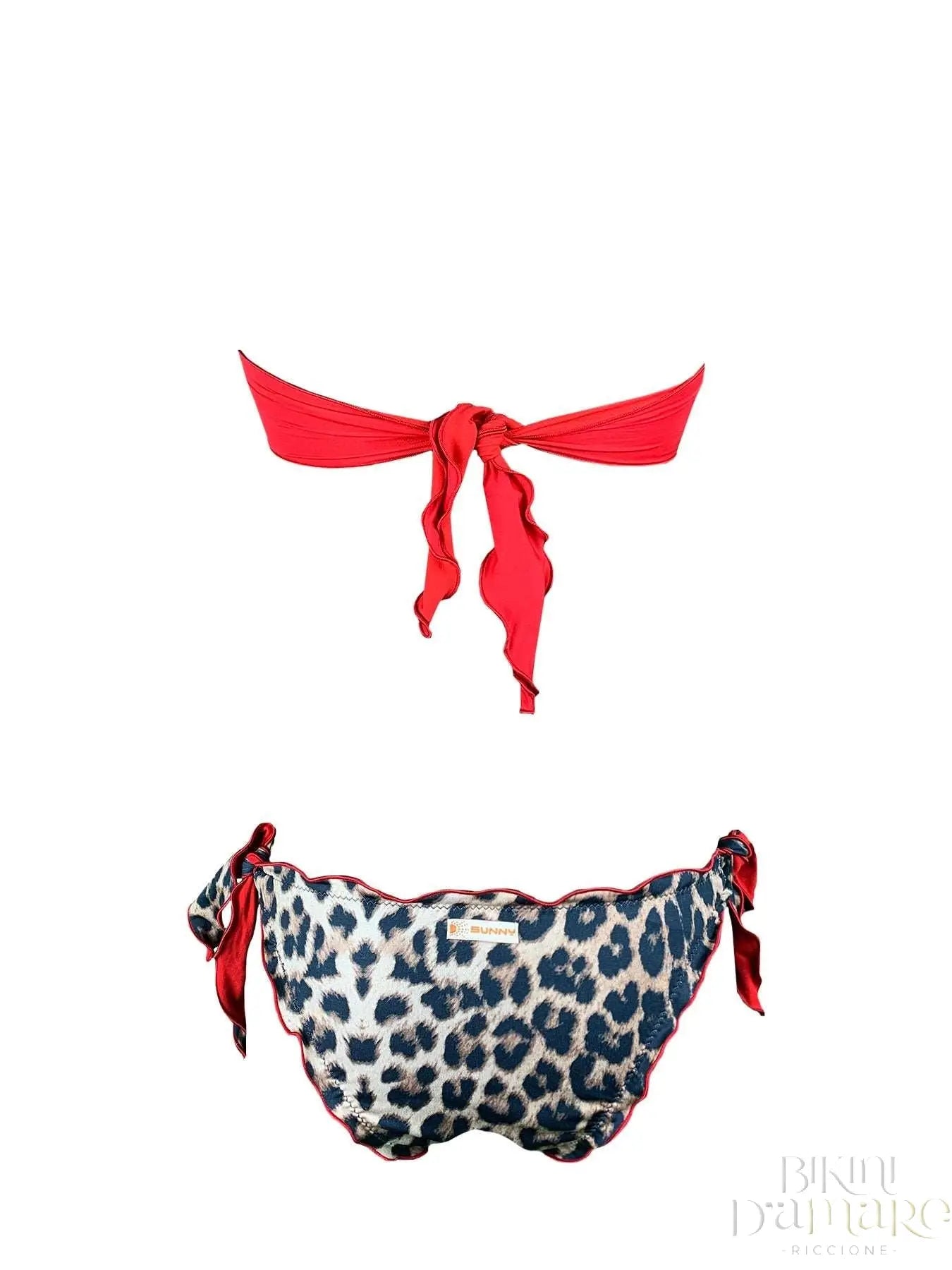 Bikini Fascia Paillettes Stella Rosso