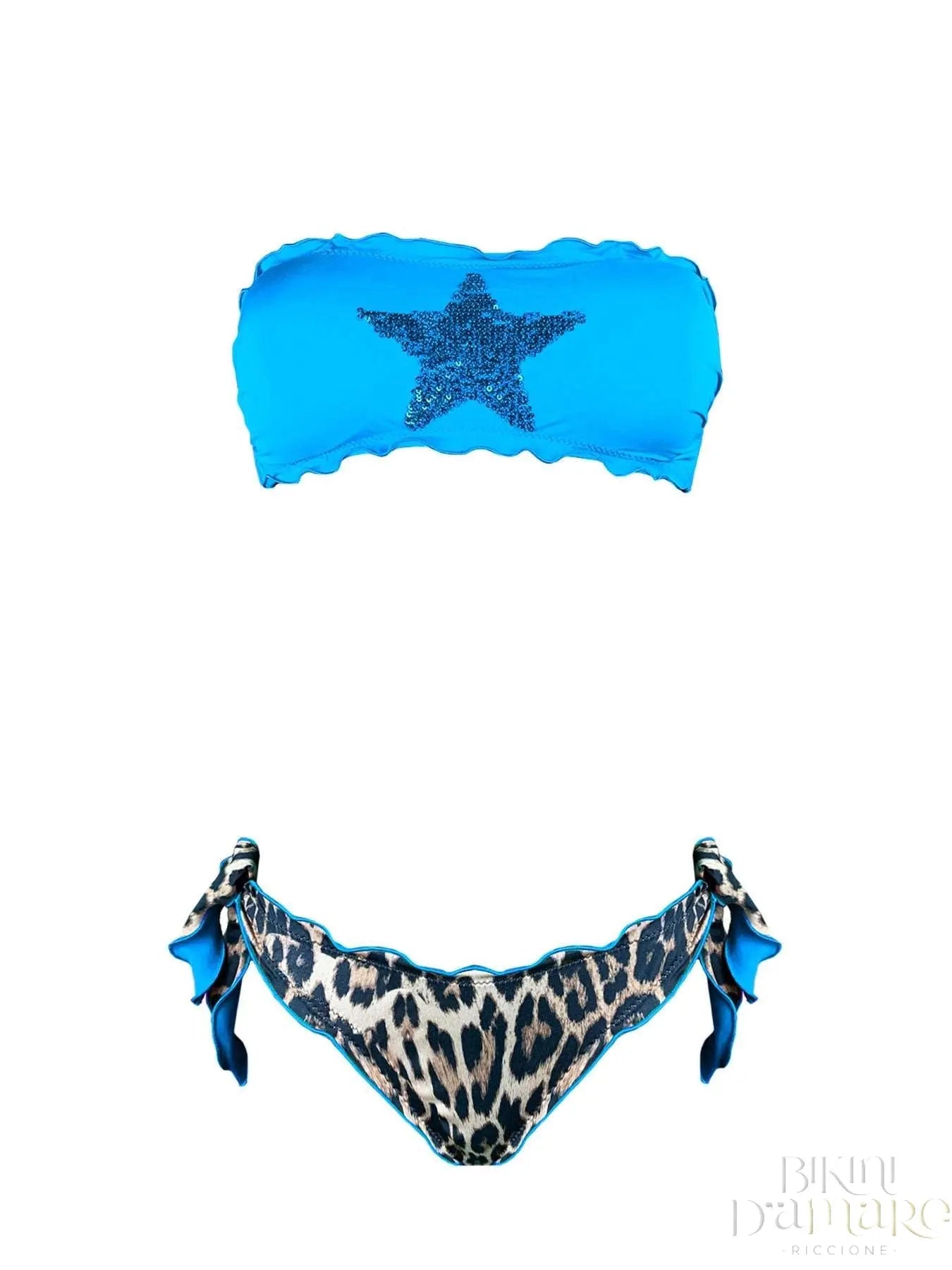 Bikini Fascia Paillettes Stella Turchese