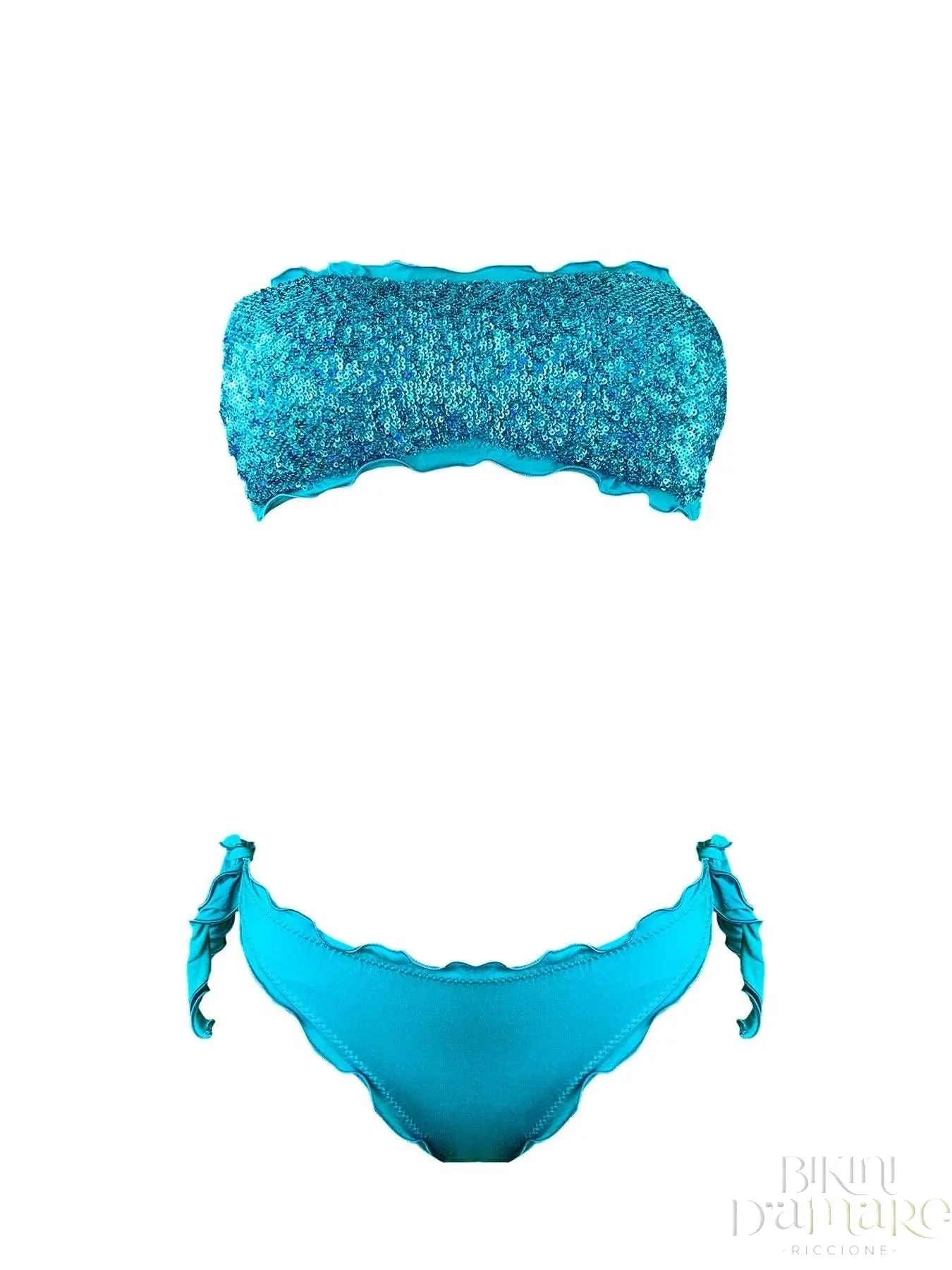 Bikini Fascia Paillettes Turchese