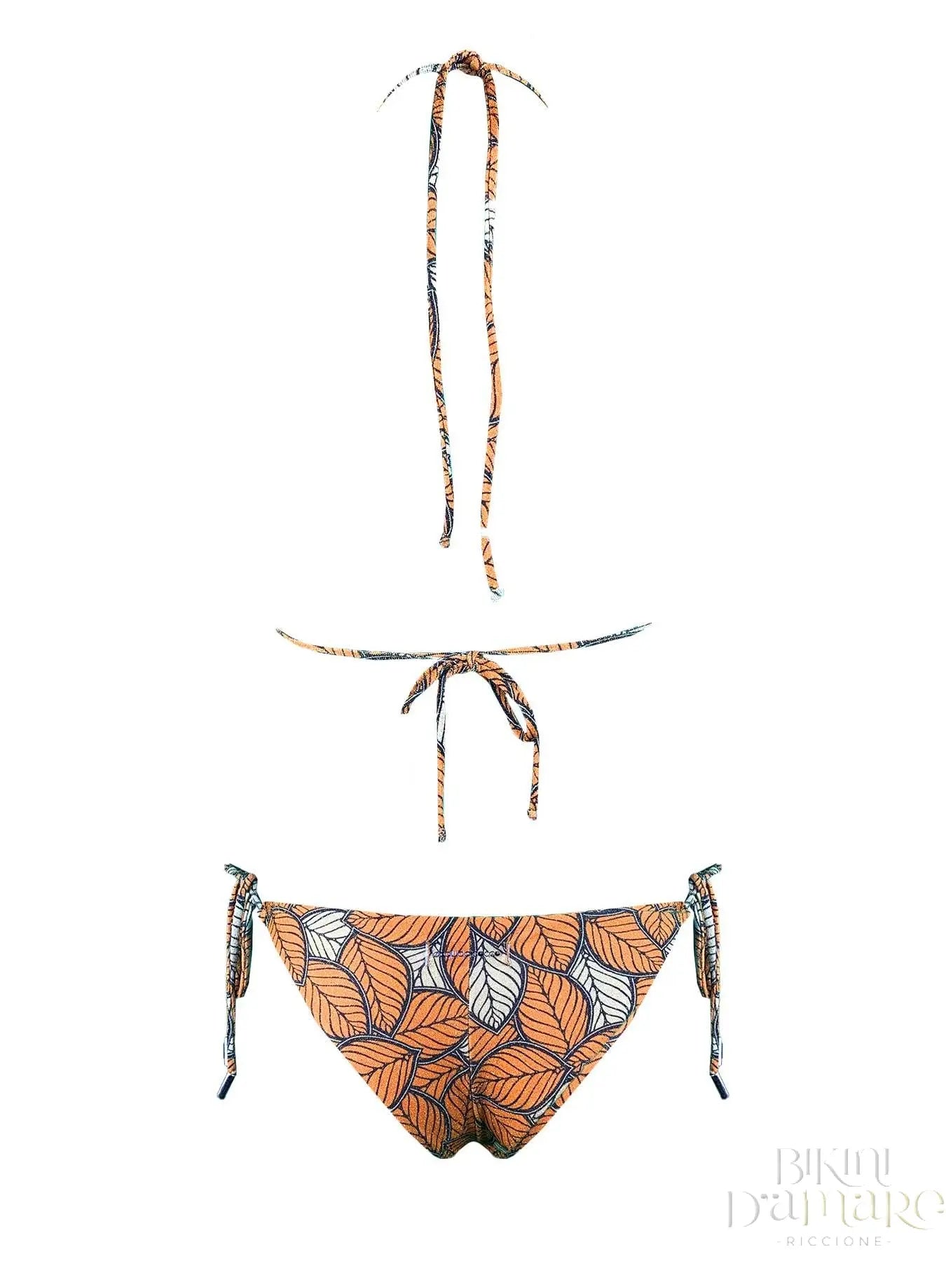 Bikini Triangolo Orange Leaves Lurex - Bikini D'amare Riccione