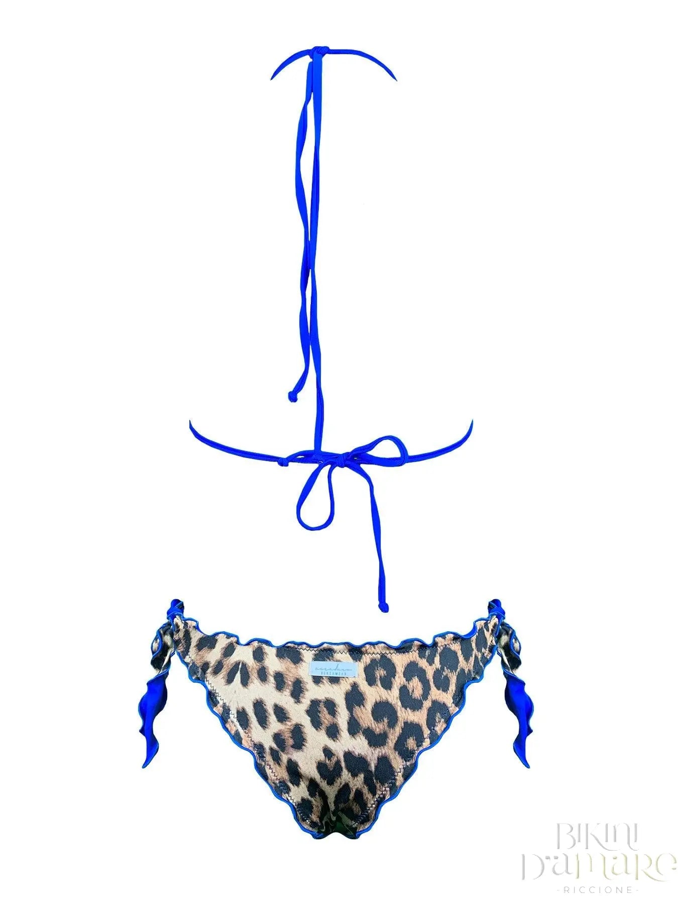 Bikini Triangolo Paillettes Fiammate Blu Slip Maku - Bikini D'amare Riccione