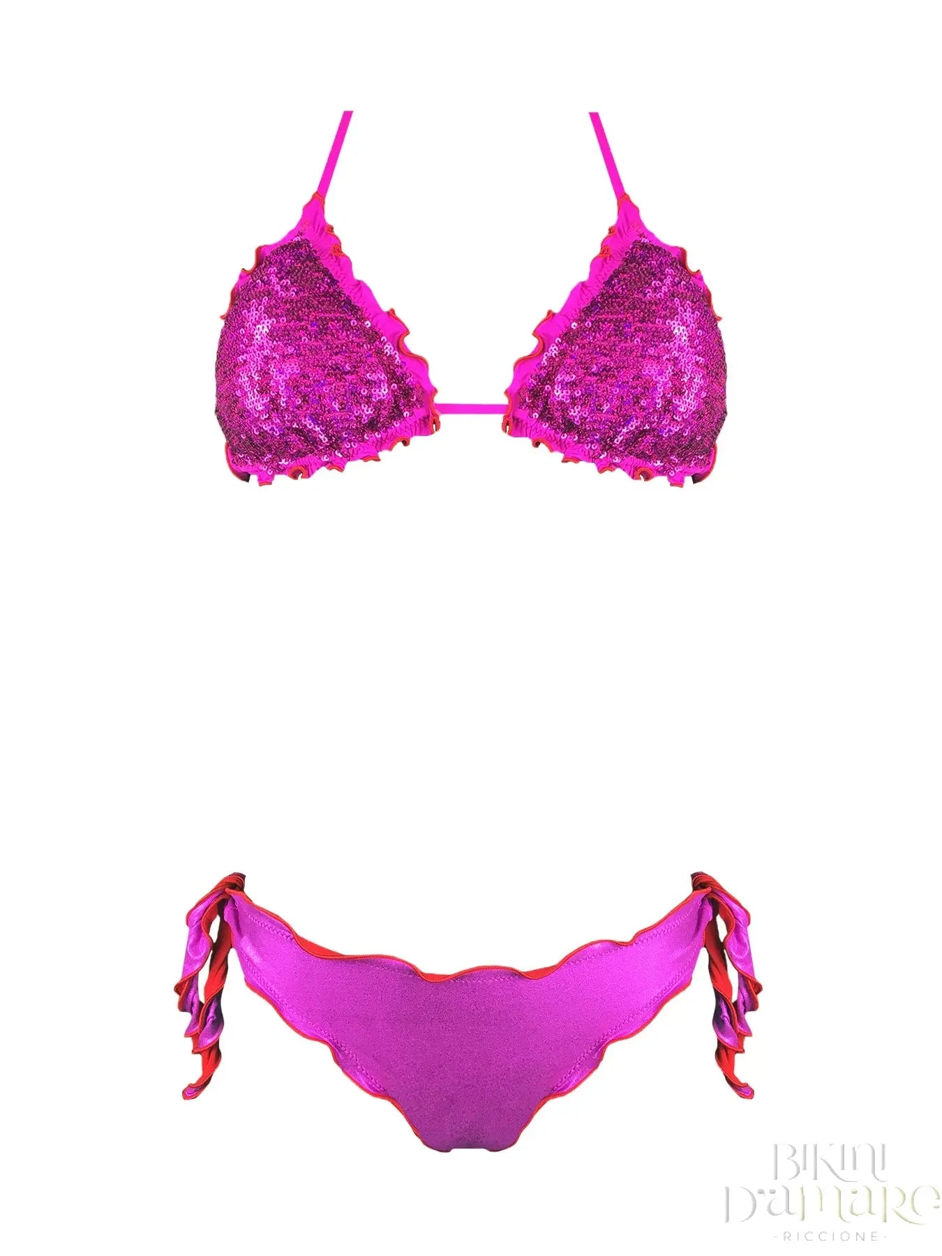 Bikini Triangolo Paillettes Prillo Con Slip Laminato - Bikini D'amare Riccione