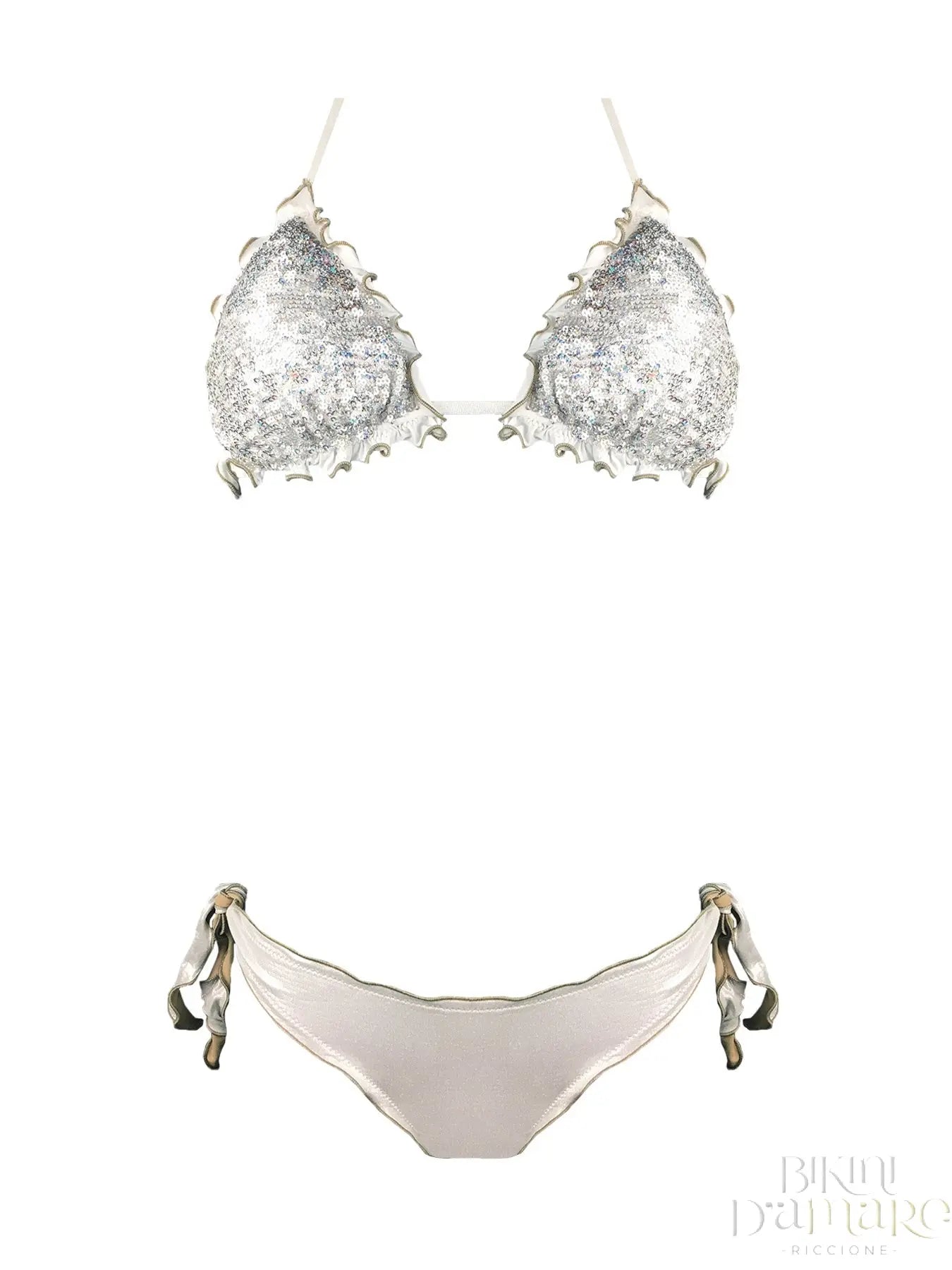 Bikini Triangolo Paillettes Prillo Con Slip Laminato - Bikini D'amare Riccione