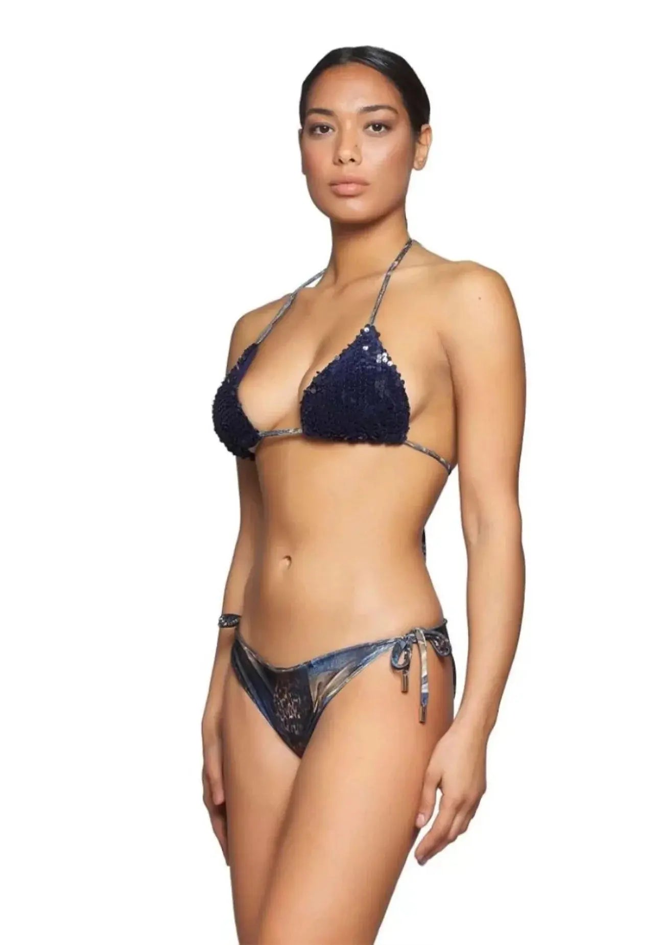 Bikini Triangolo Paillettes Velluto Acqua di Cocco - Bikini D'amare Riccione