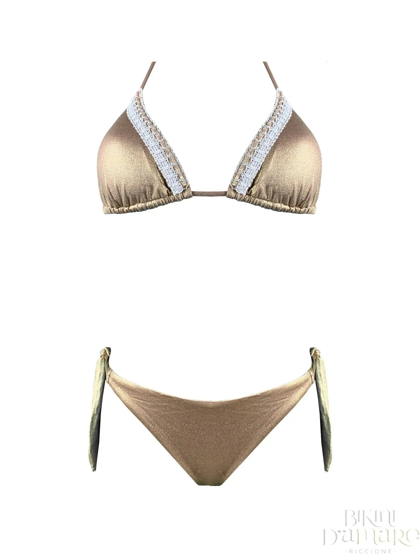 Bikini Triangolo Passamaneria Oro Genius - Bikini D'amare Riccione