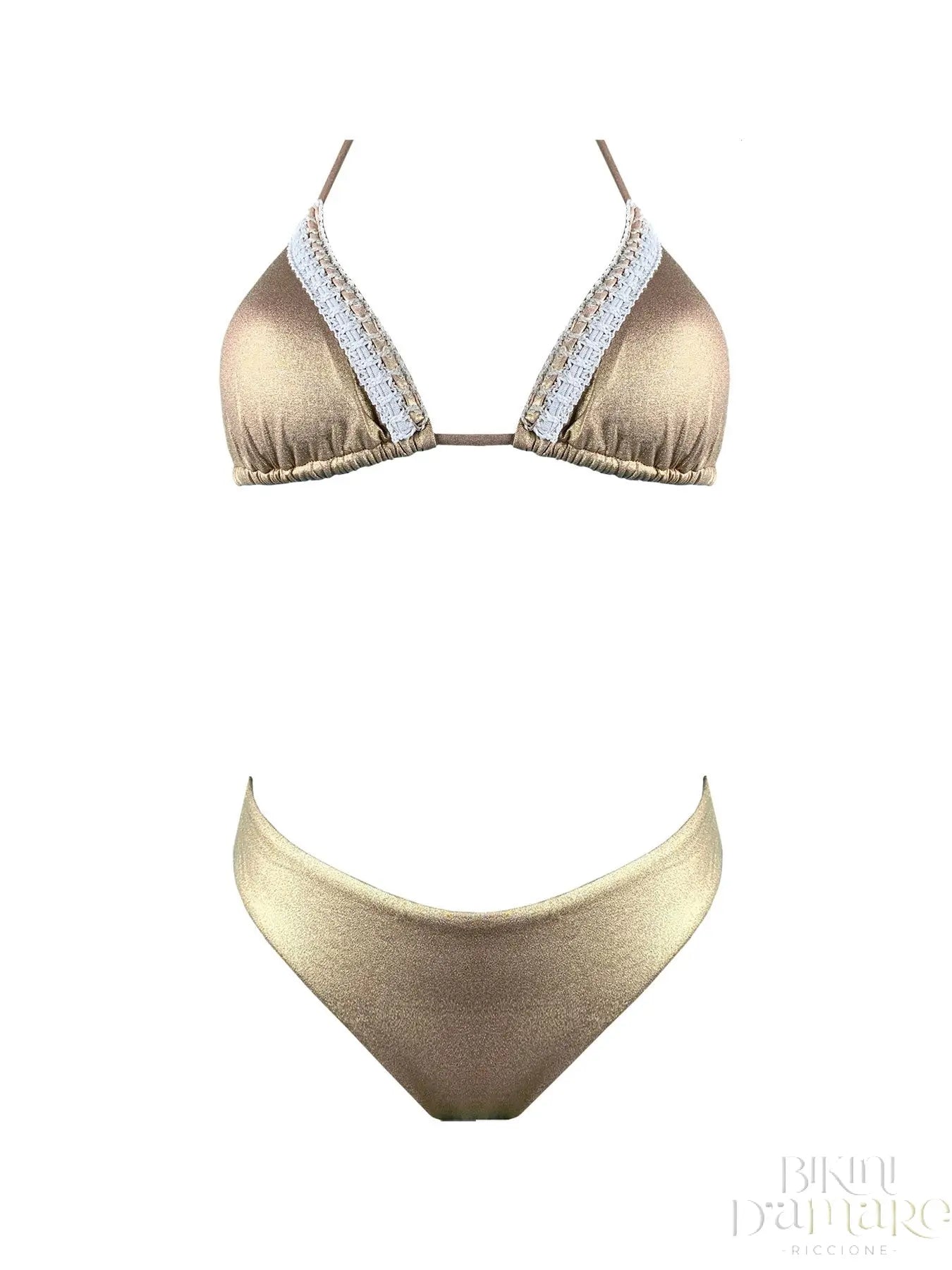 Bikini Triangolo Passamaneria Oro Genius - Bikini D'amare Riccione