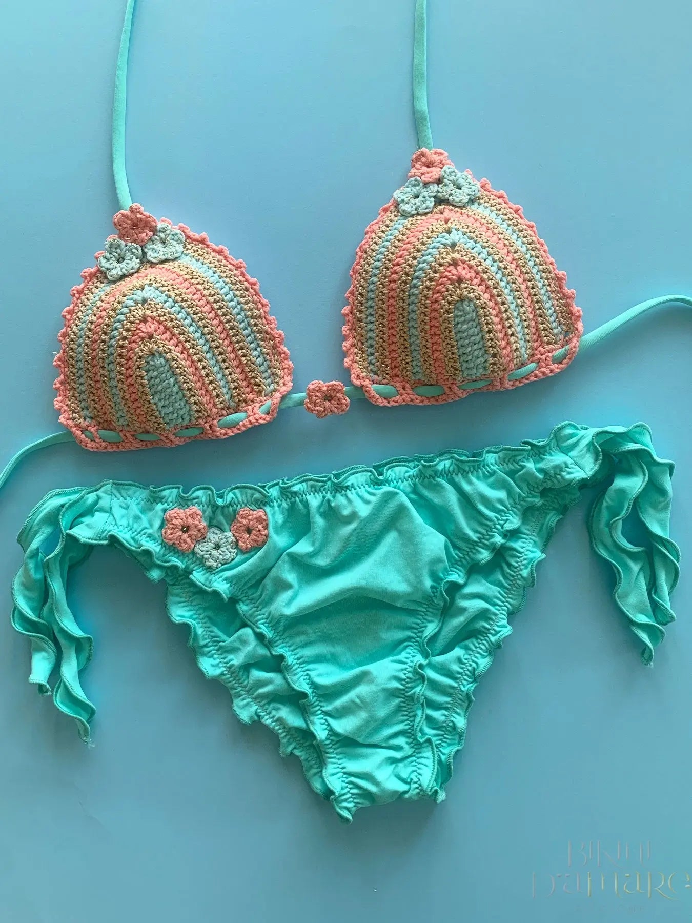 Bikini Triangolo Uncinetto Fiori Mermiad - Bikini D'amare Riccione