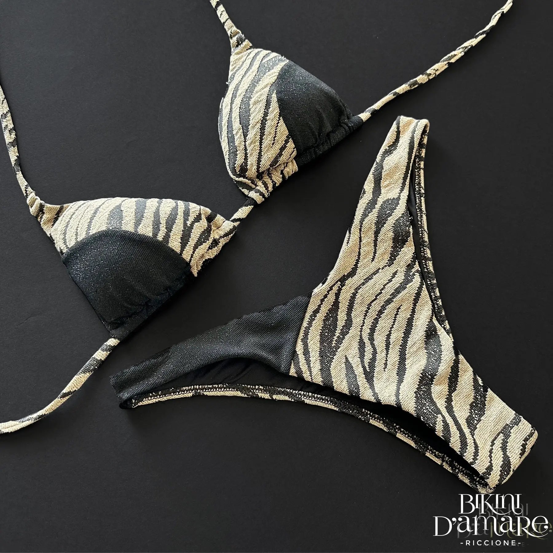 Bikini Triangolo Zebra Lurex 2Bekini - Bikini D'amare Riccione