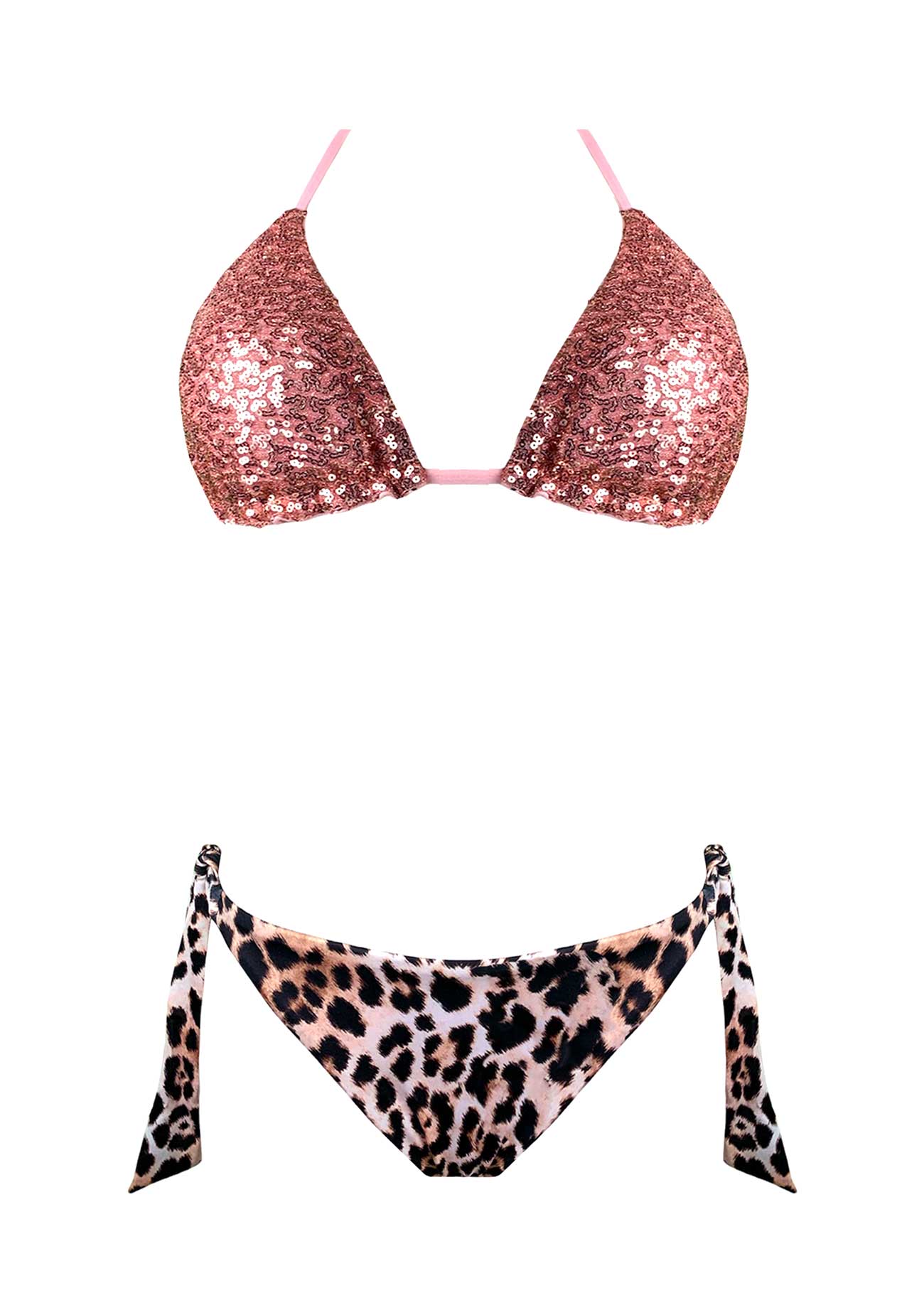 Genius Bikini Triangolo Paillettes Maku Rosa