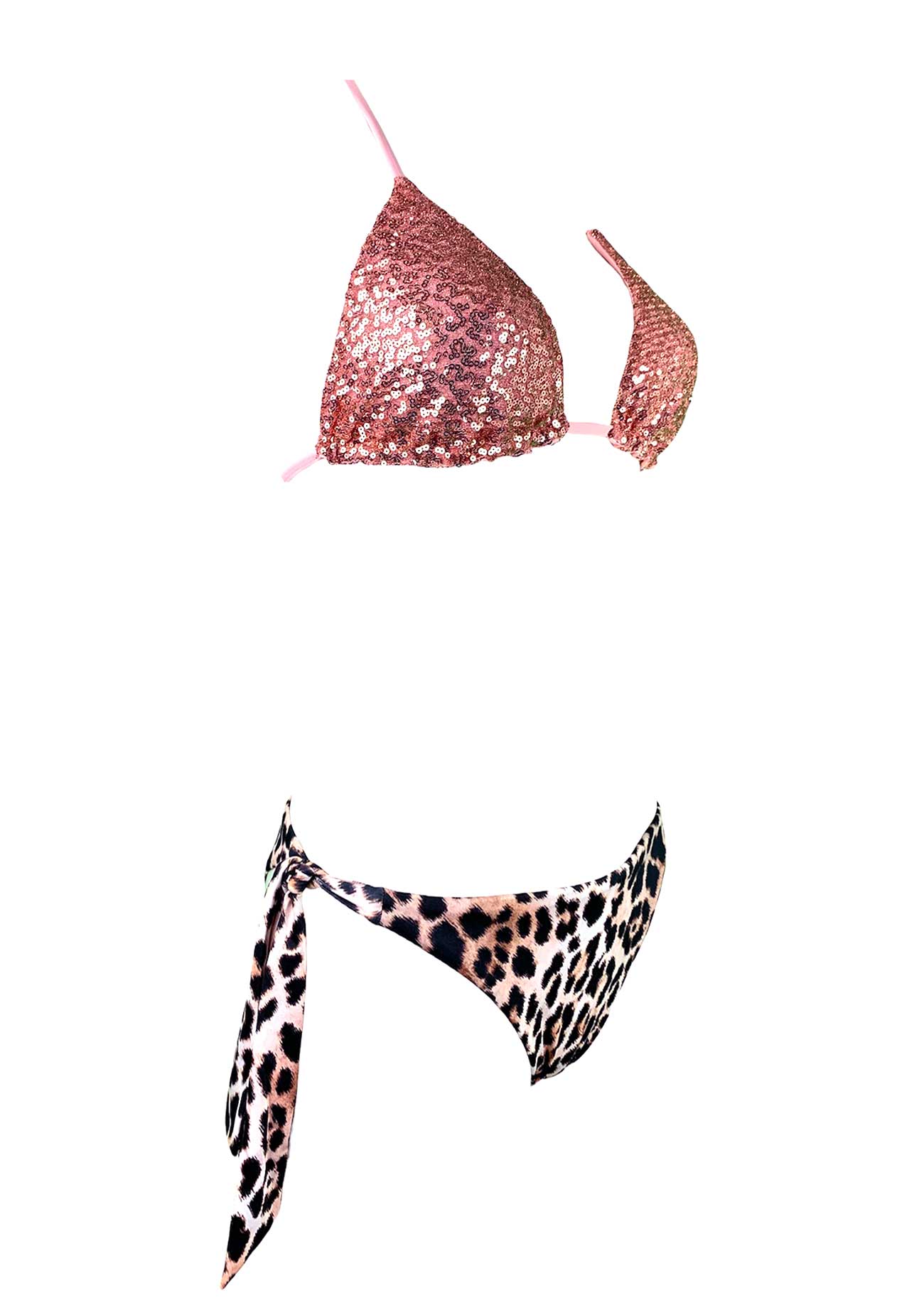 Genius Bikini Triangolo Paillettes Maku Rosa