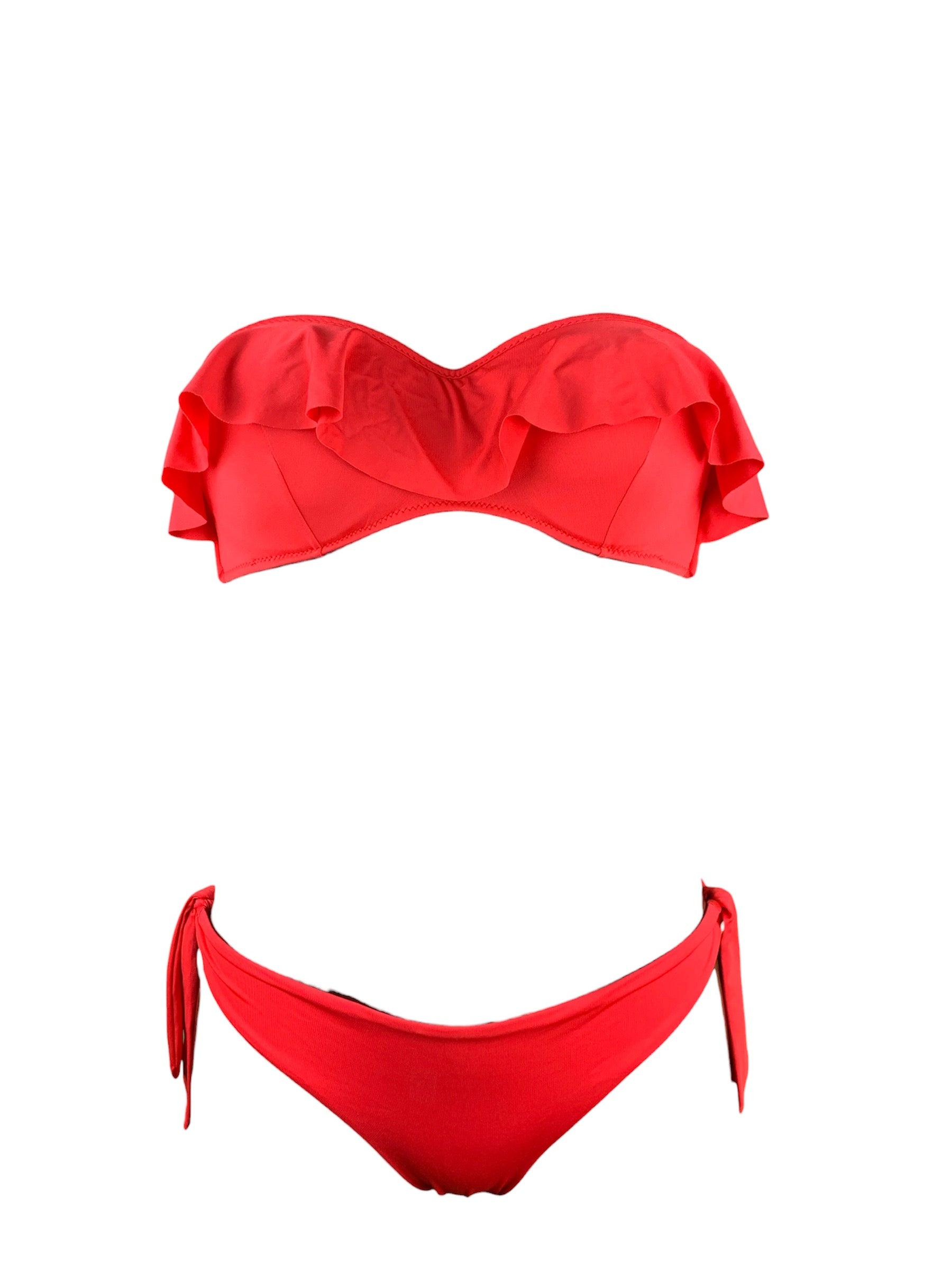 Marette Bikini Balconcino Voulant Rosso Marette Beachwear