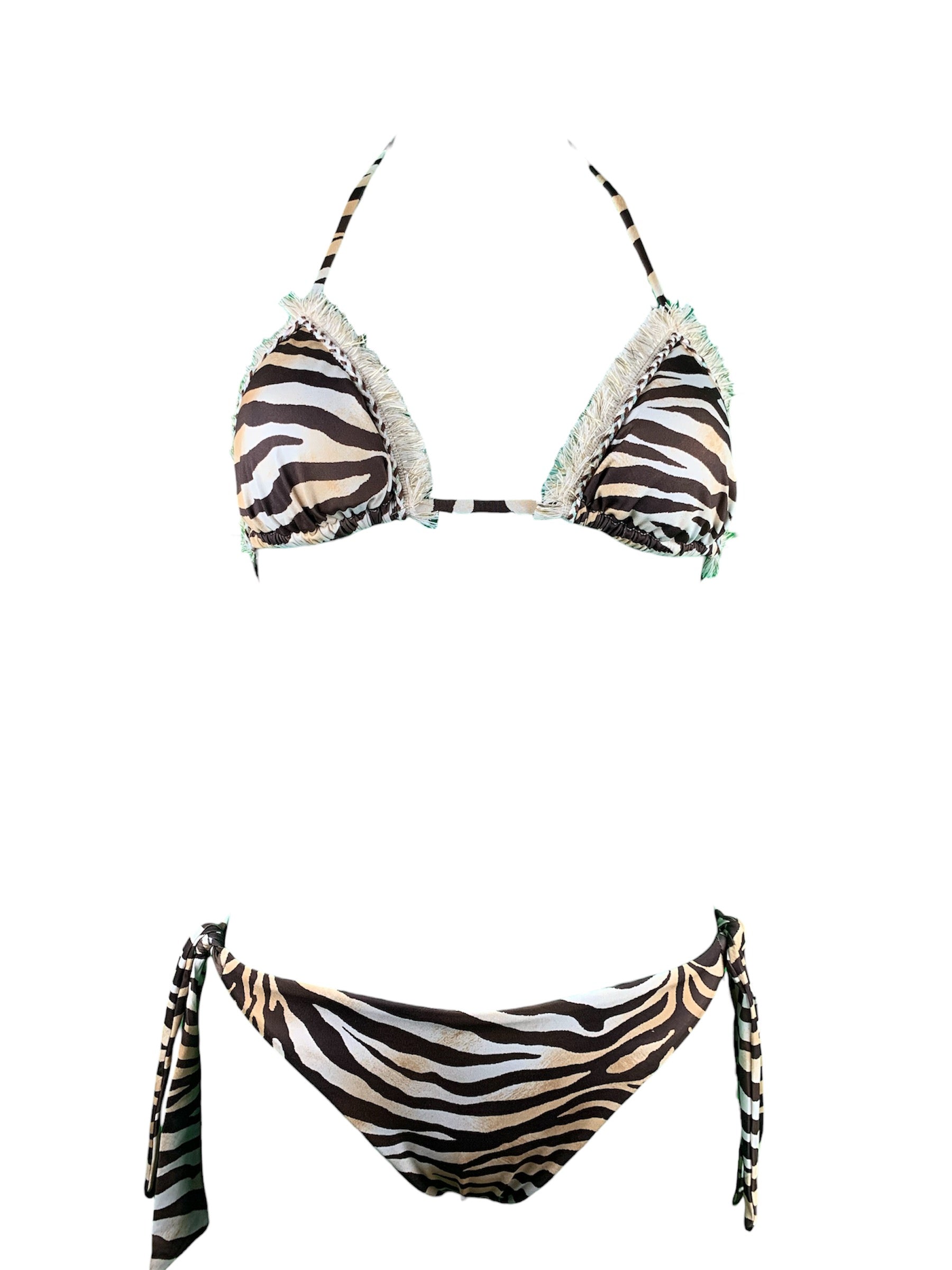 Genius Bikini Triangolo Madagascar Panna Marrone Genius Beachwear