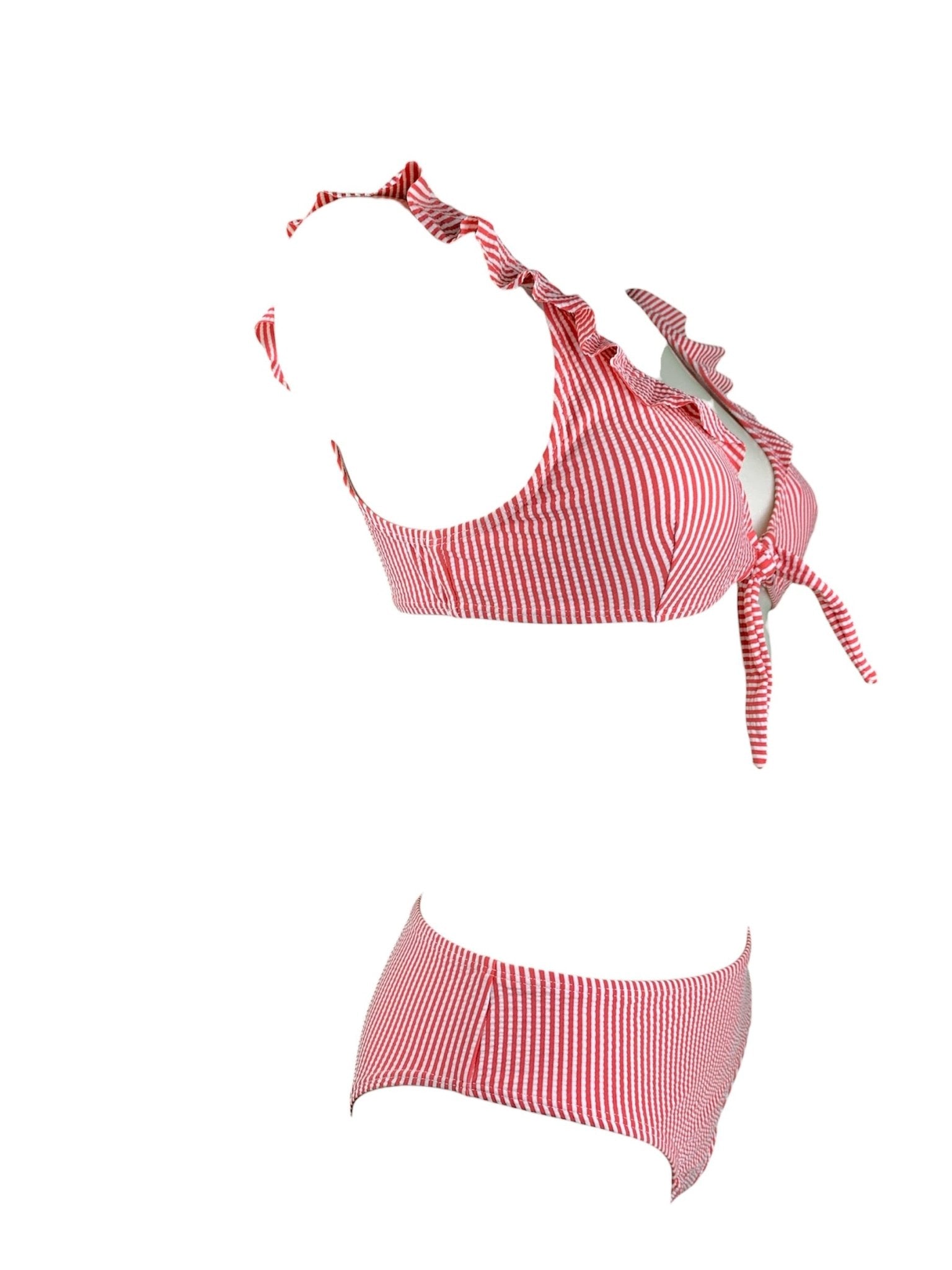 Bikini Brassiere Voulant Righe Accadueo