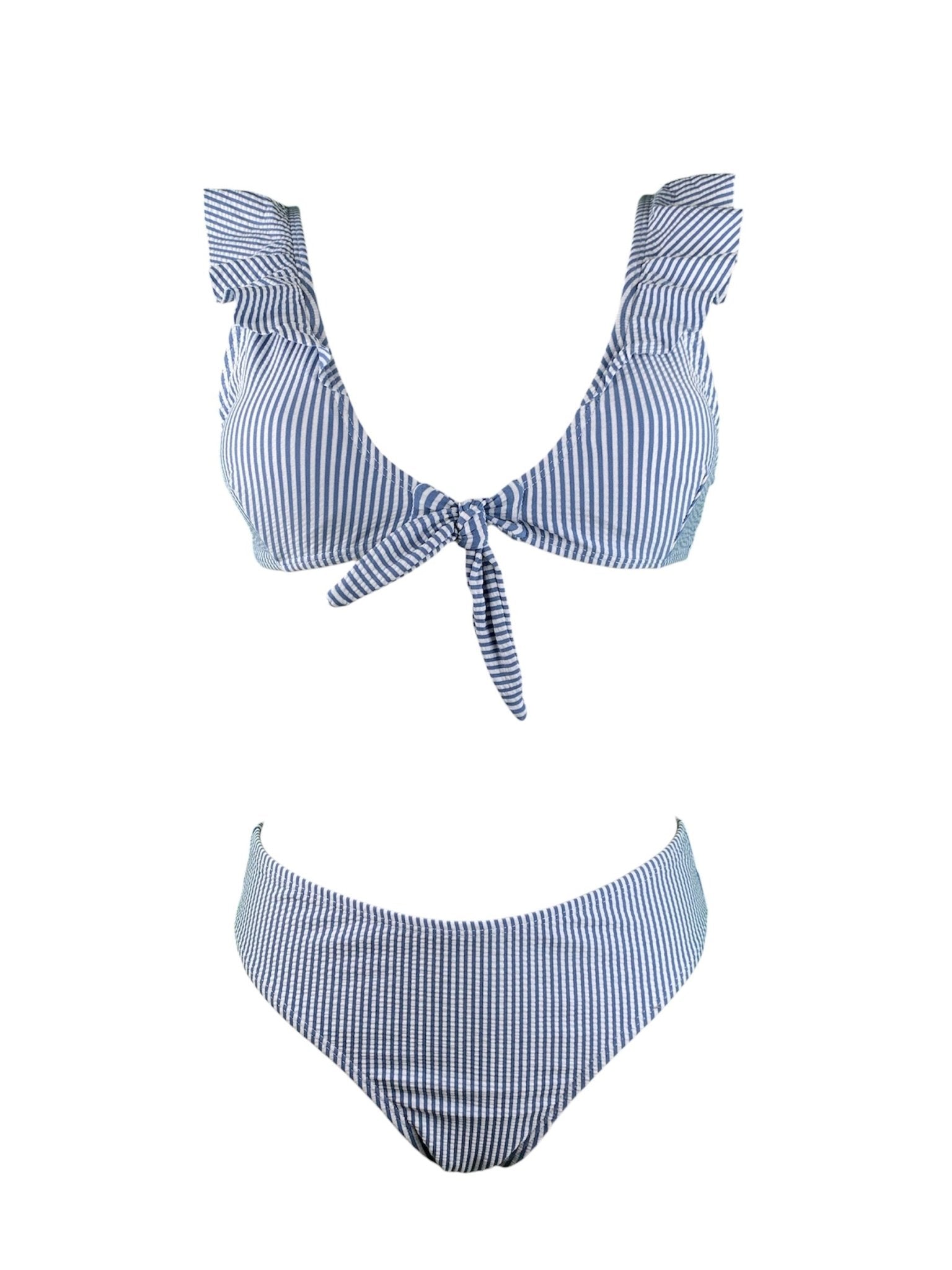 Bikini Brassiere Voulant Righe Accadueo