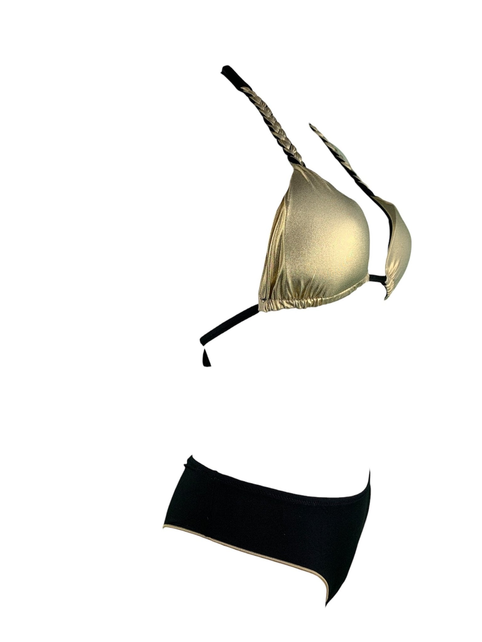 Bikini Triangolo Nero/Oro Unimar