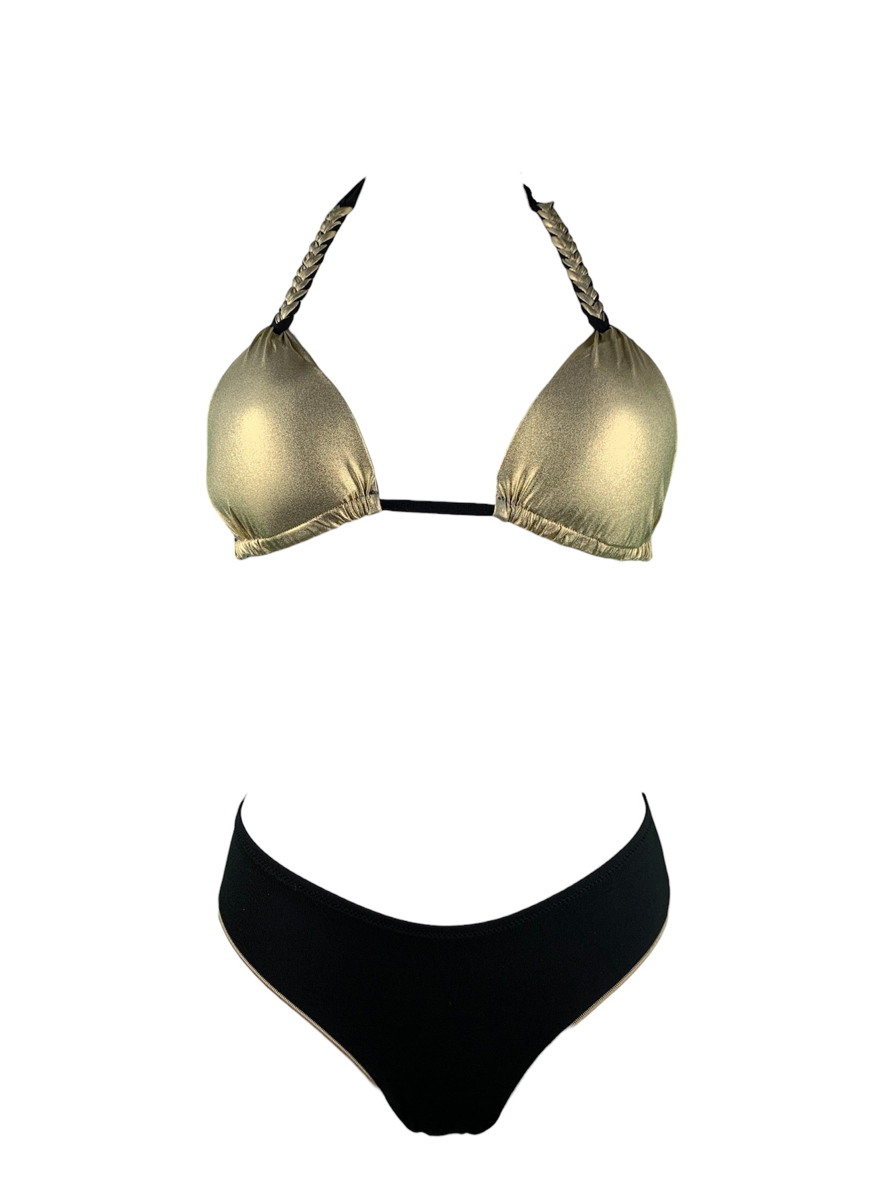 Bikini Triangolo Nero/Oro Unimar