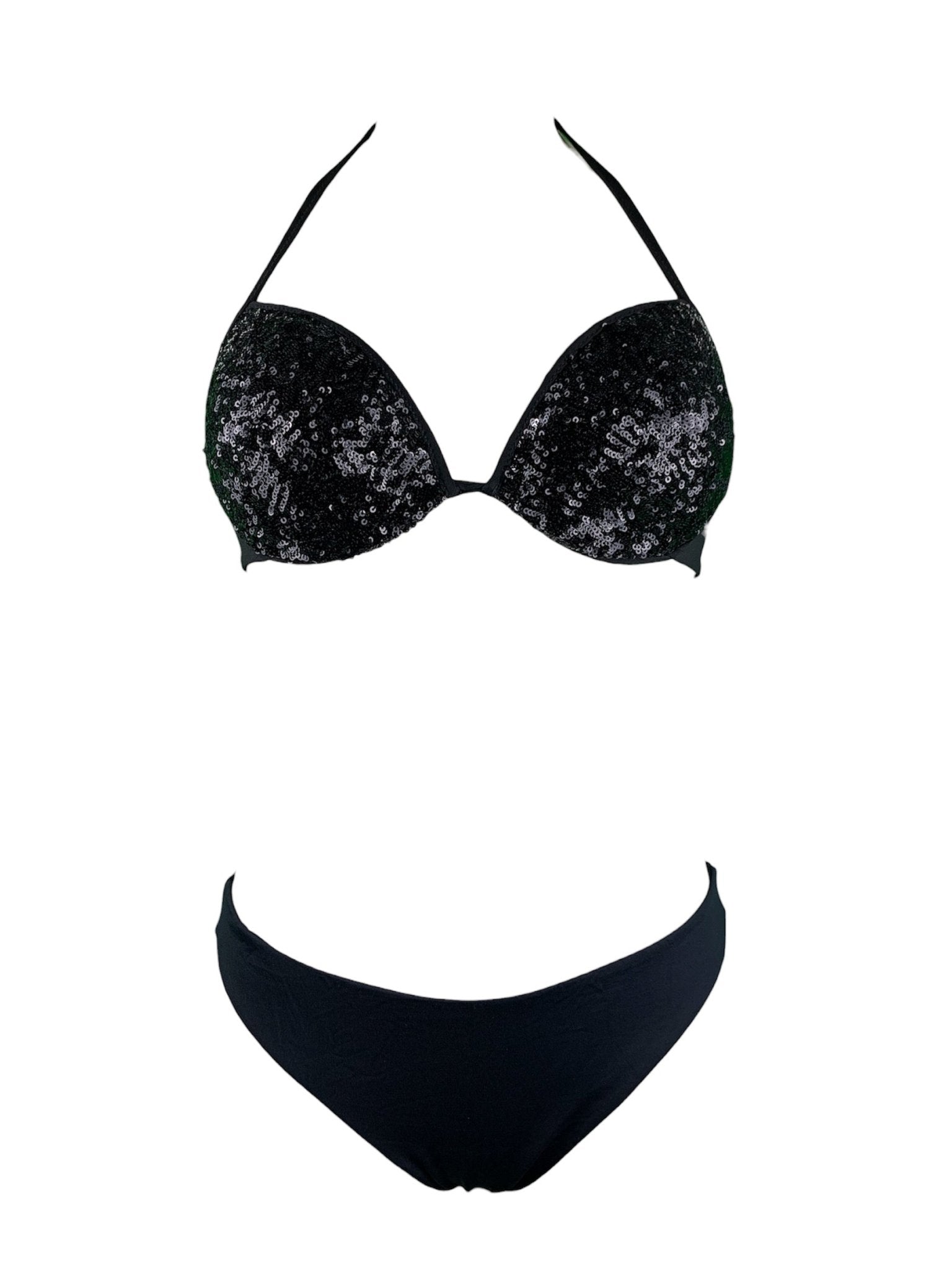 Bikini Push Up Paillettes Nero Coals Beach