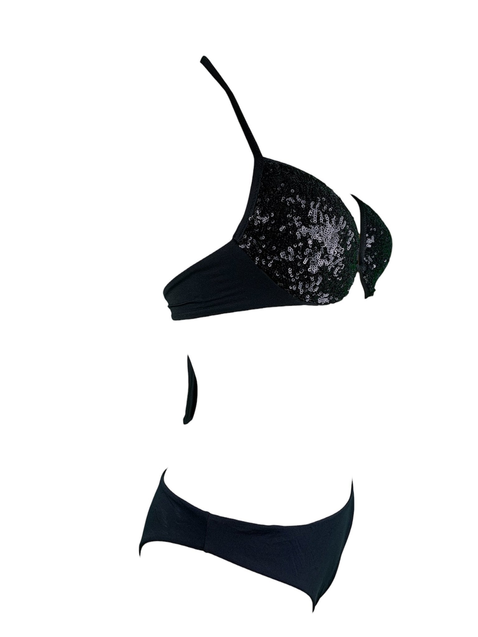 Bikini Push Up Paillettes Nero Coals Beach