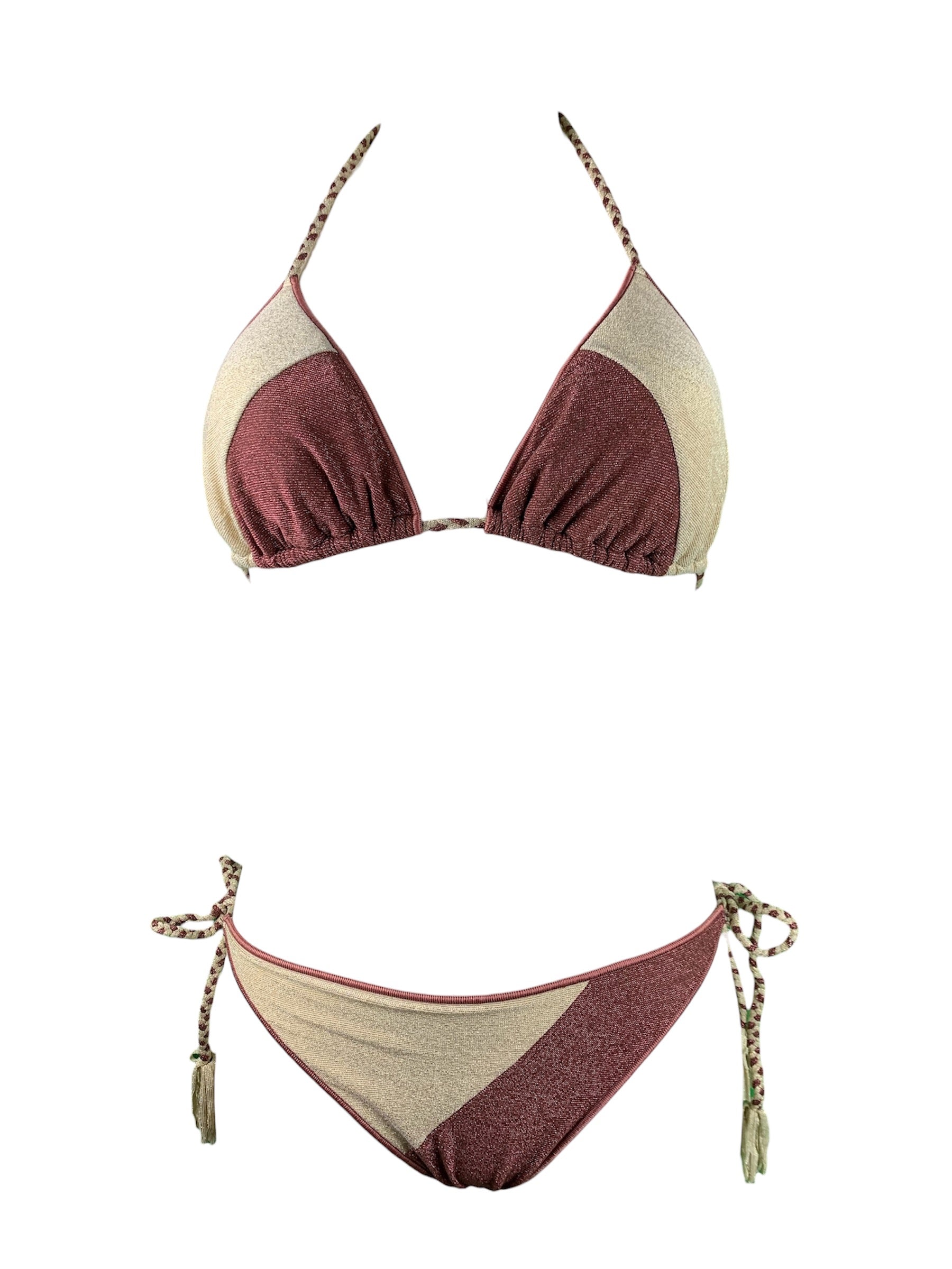 Bikini Triangolo Lurex Bicolore Bikini D'amare