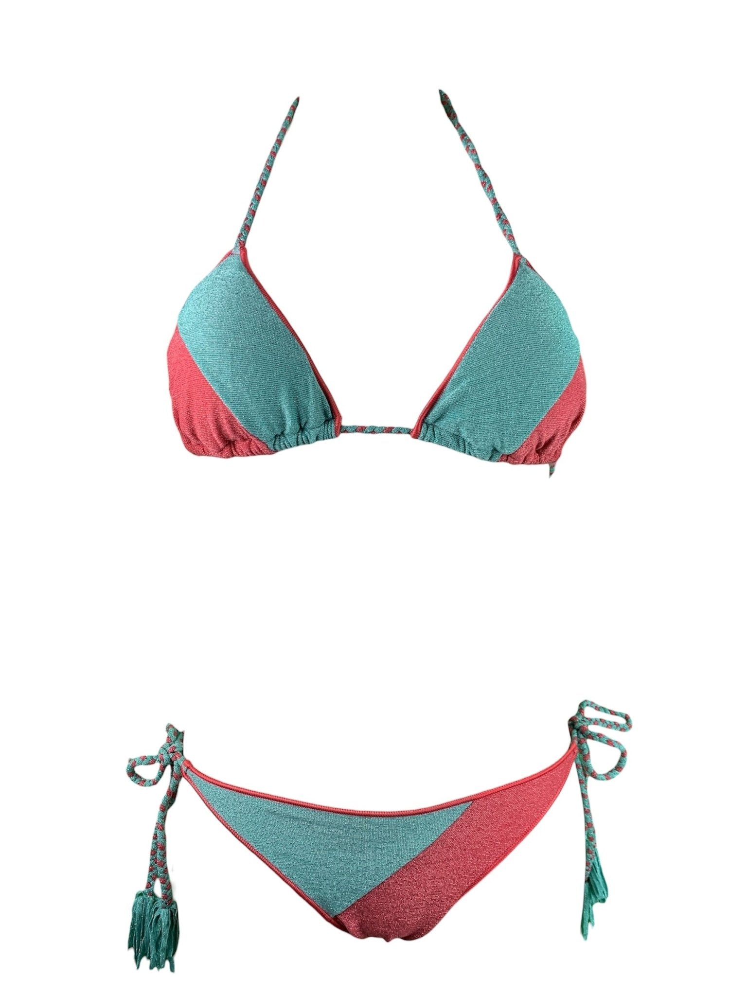 Bikini Triangolo Lurex Bicolore Bikini D'amare