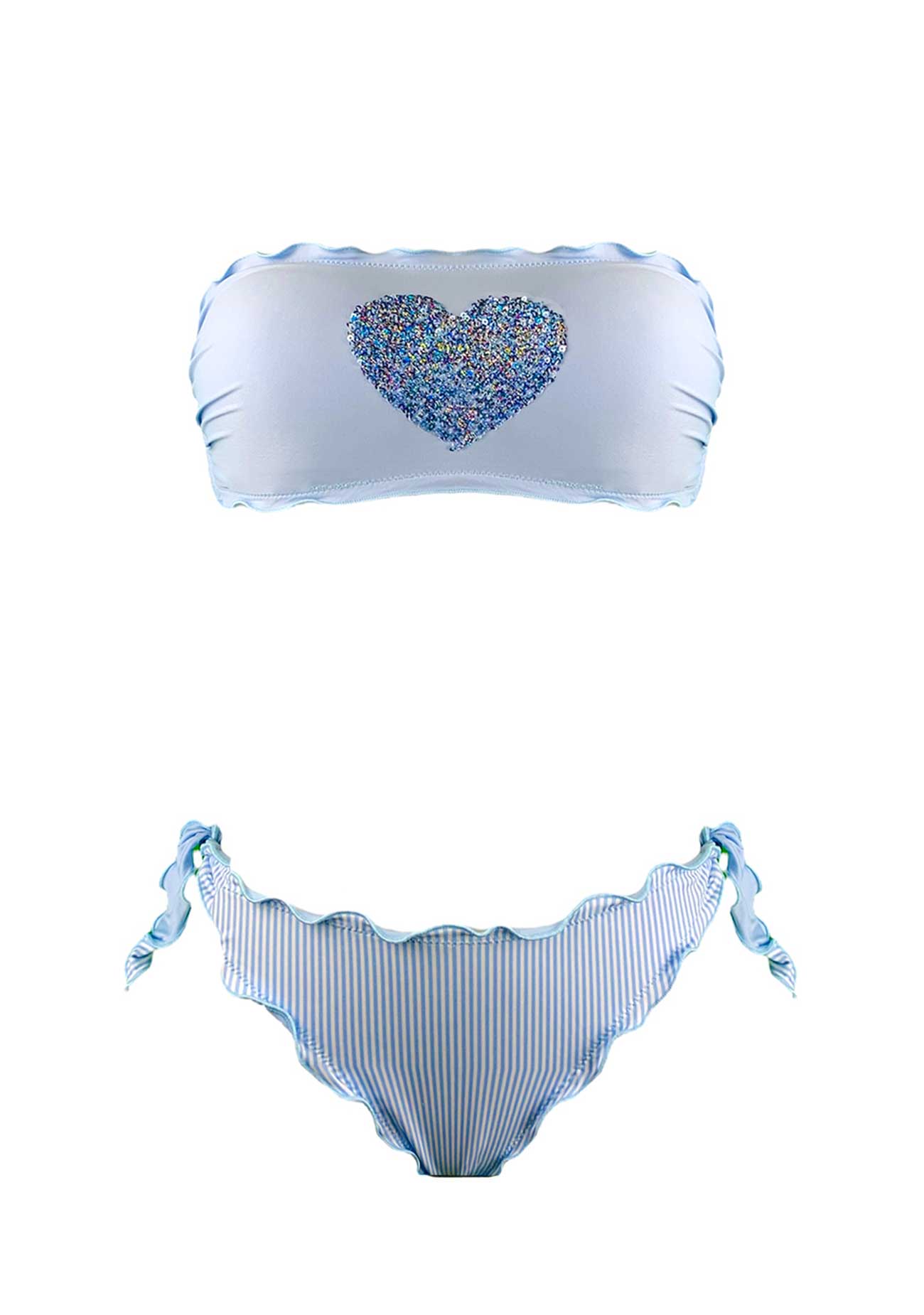 Sunny Beach Bikini Fascia Paillettes Cuore - Scegli il Colore