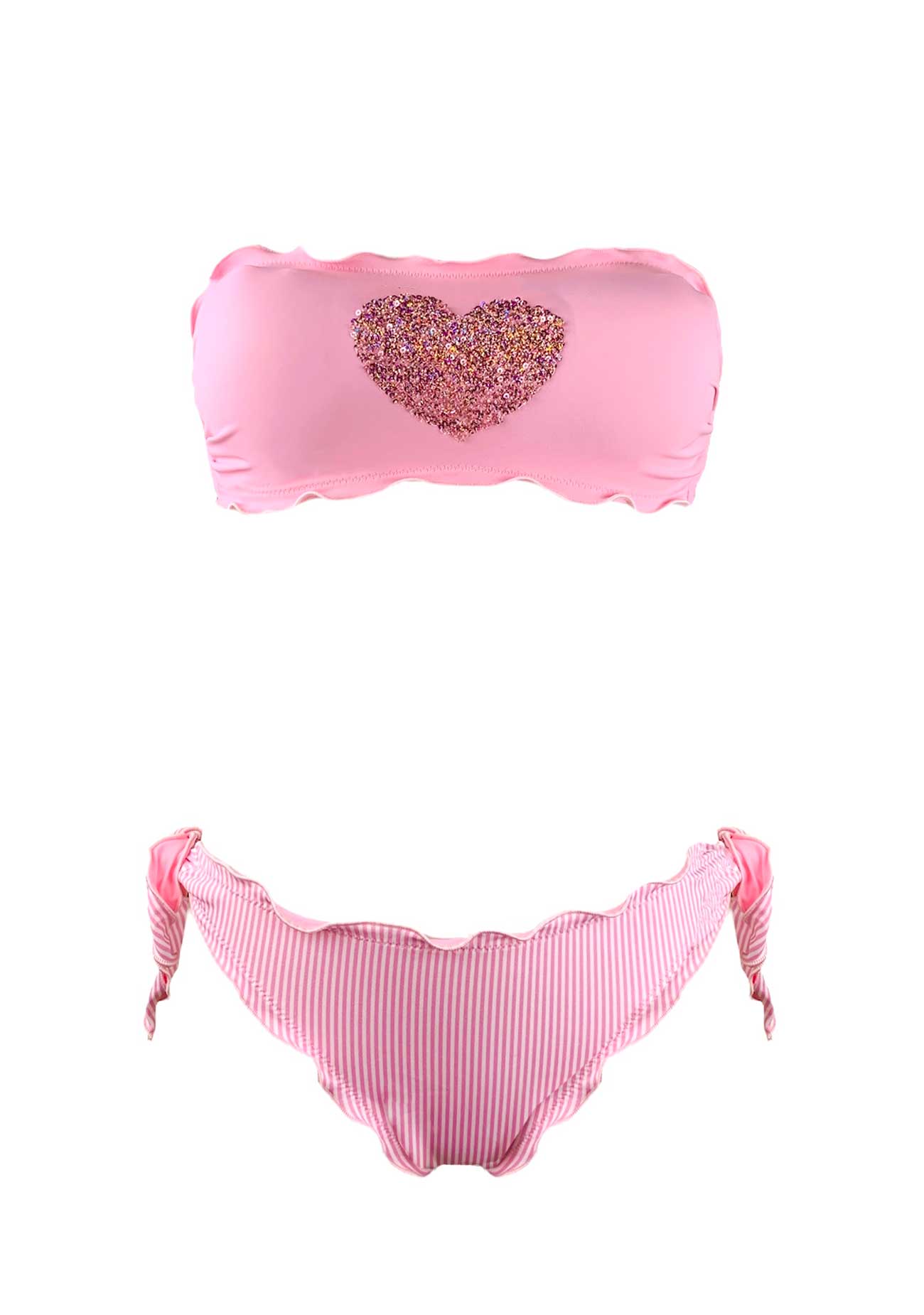 Sunny Beach Bikini Fascia Paillettes Cuore - Scegli il Colore