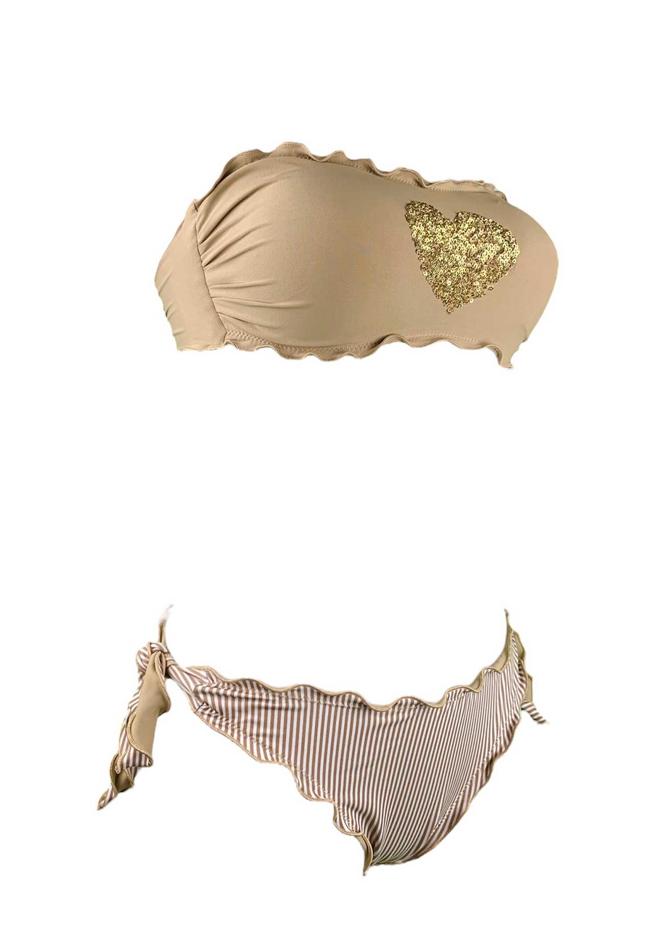 Sunny Beach Bikini Fascia Paillettes Cuore - Scegli il Colore