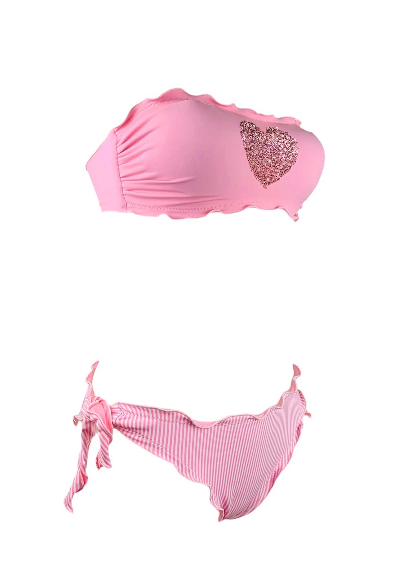 Sunny Beach Bikini Fascia Paillettes Cuore - Scegli il Colore