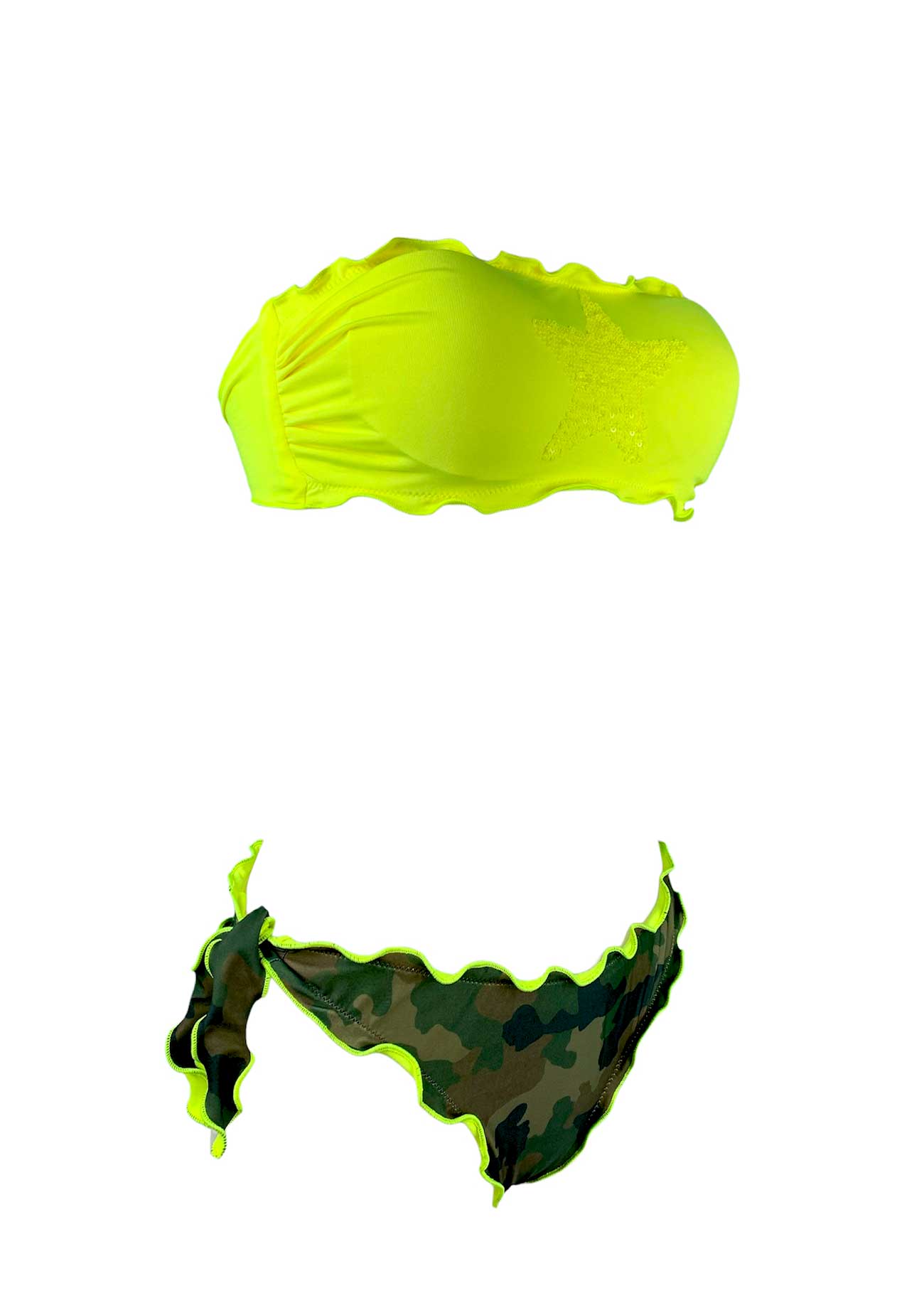 Sunny Beach Bikini Fascia Stella Paillettes Fluo - Scegli il Colore