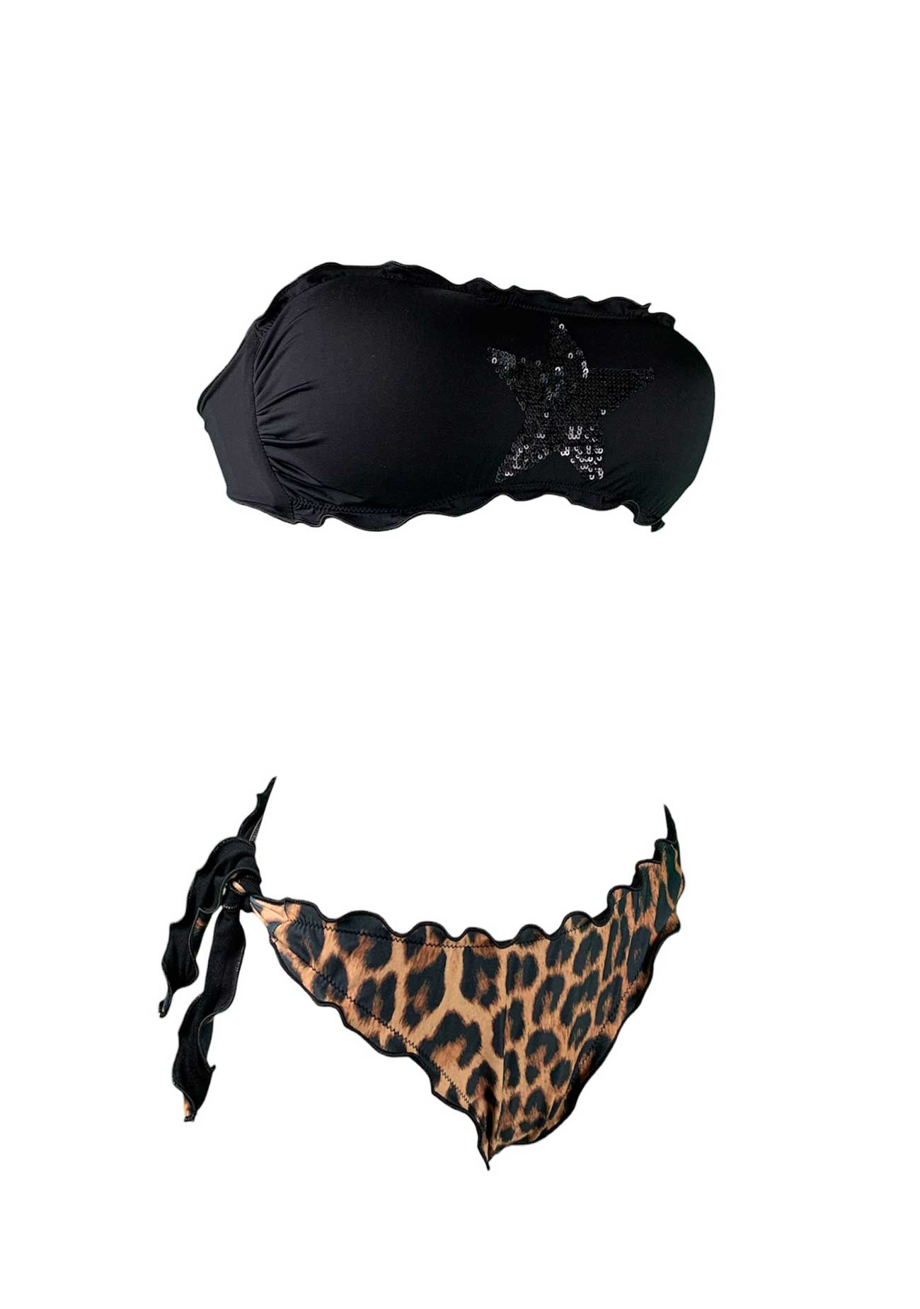 Sunny Beach Bikini Fascia Paillettes Stella Nera