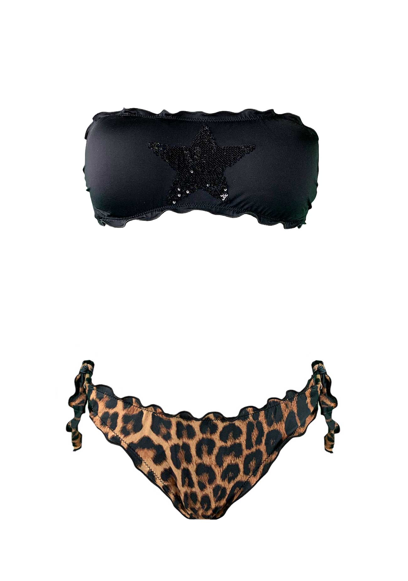 Sunny Beach Bikini Fascia Paillettes Stella Nera