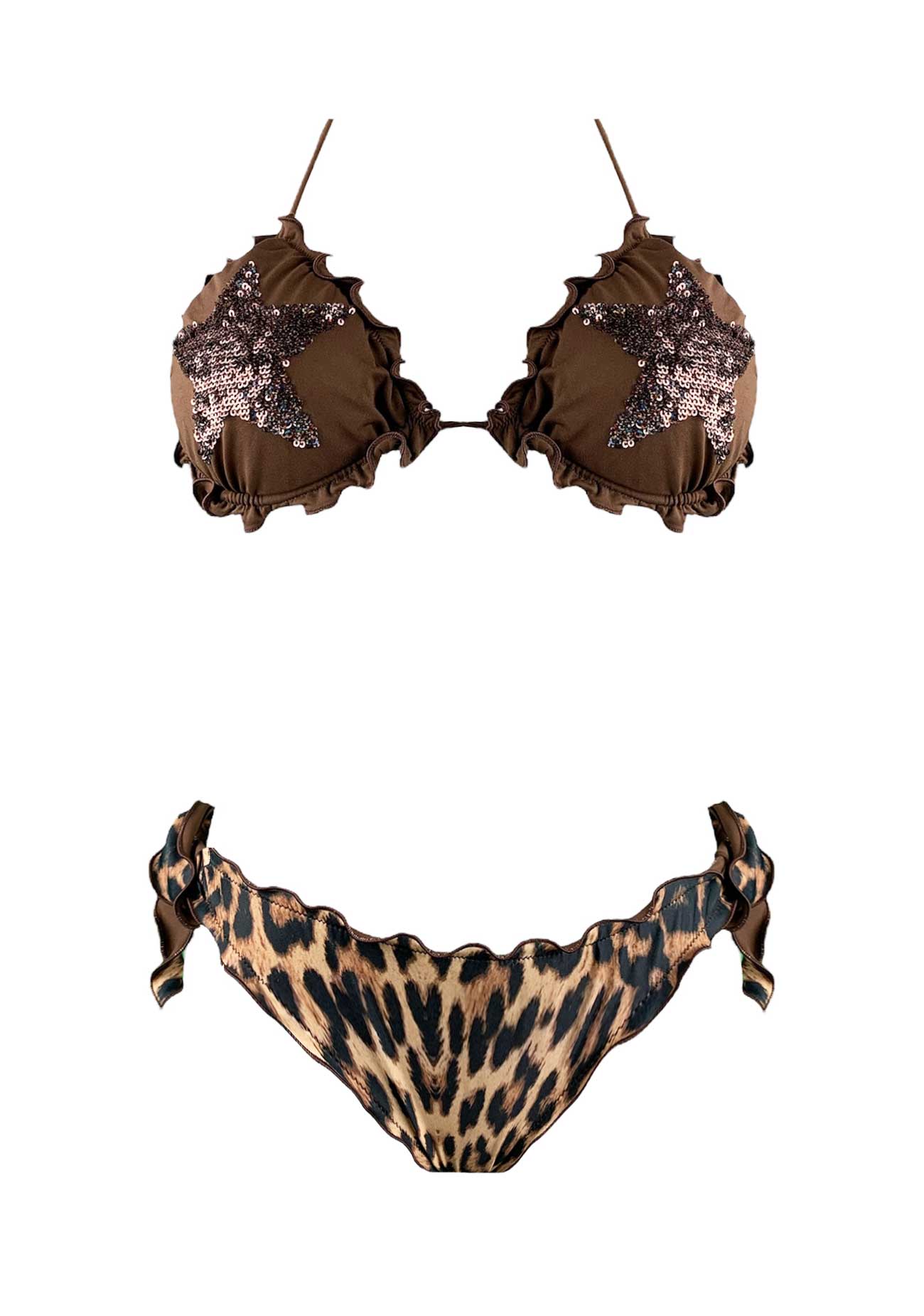 Sunny Beach Bikini Triangolo Paillettes Stelle Animalier - Scegli il Colore