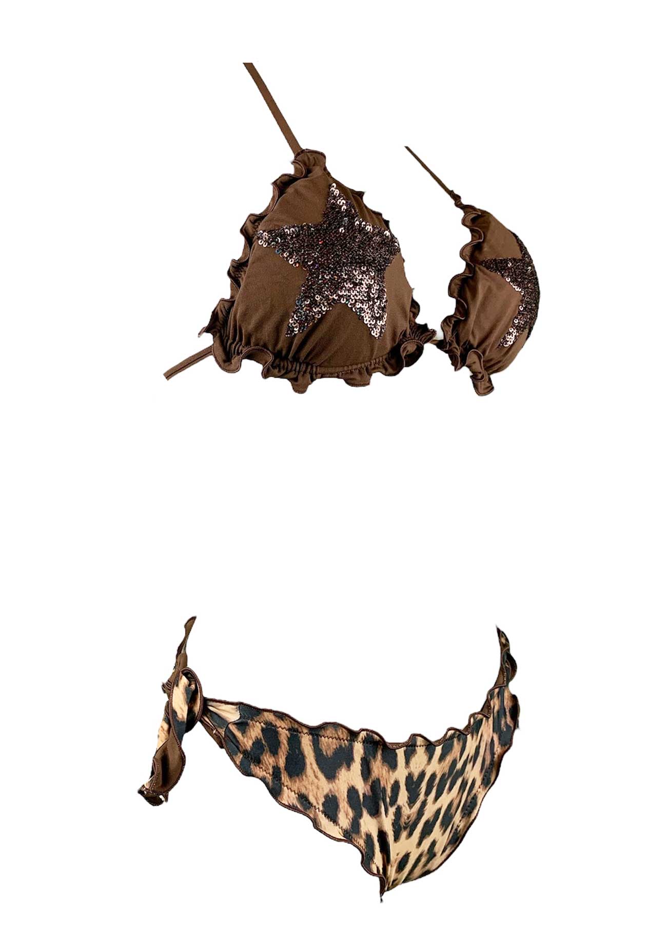 Sunny Beach Bikini Triangolo Paillettes Stelle Animalier - Scegli il Colore